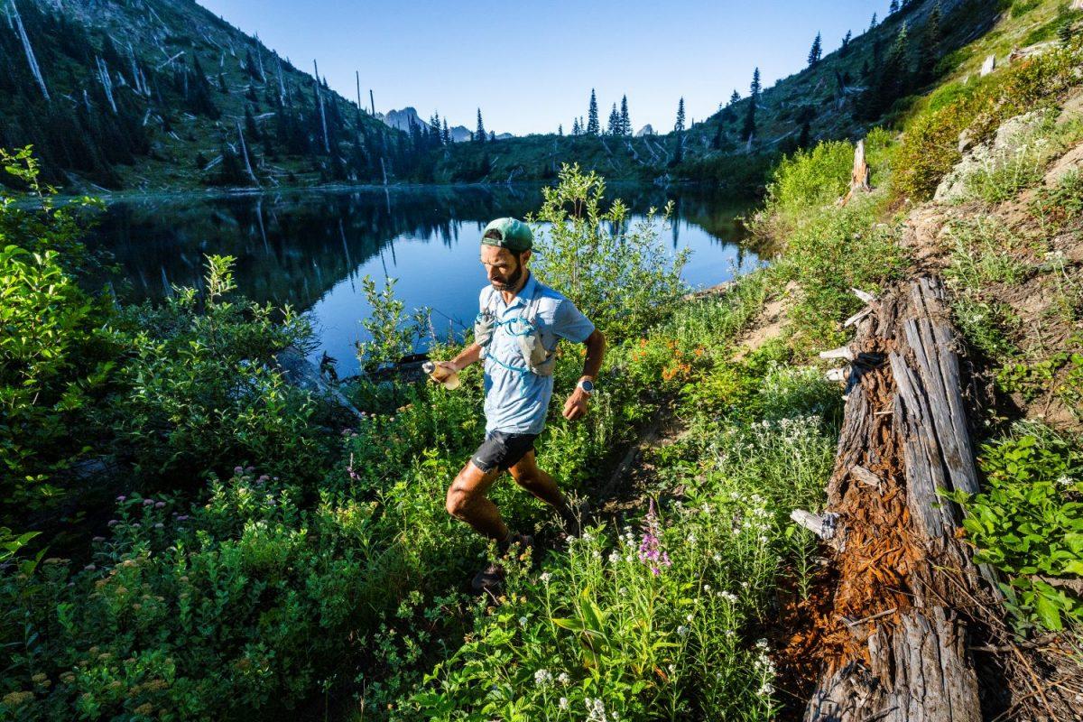 Picture of Eric running through the wilderness