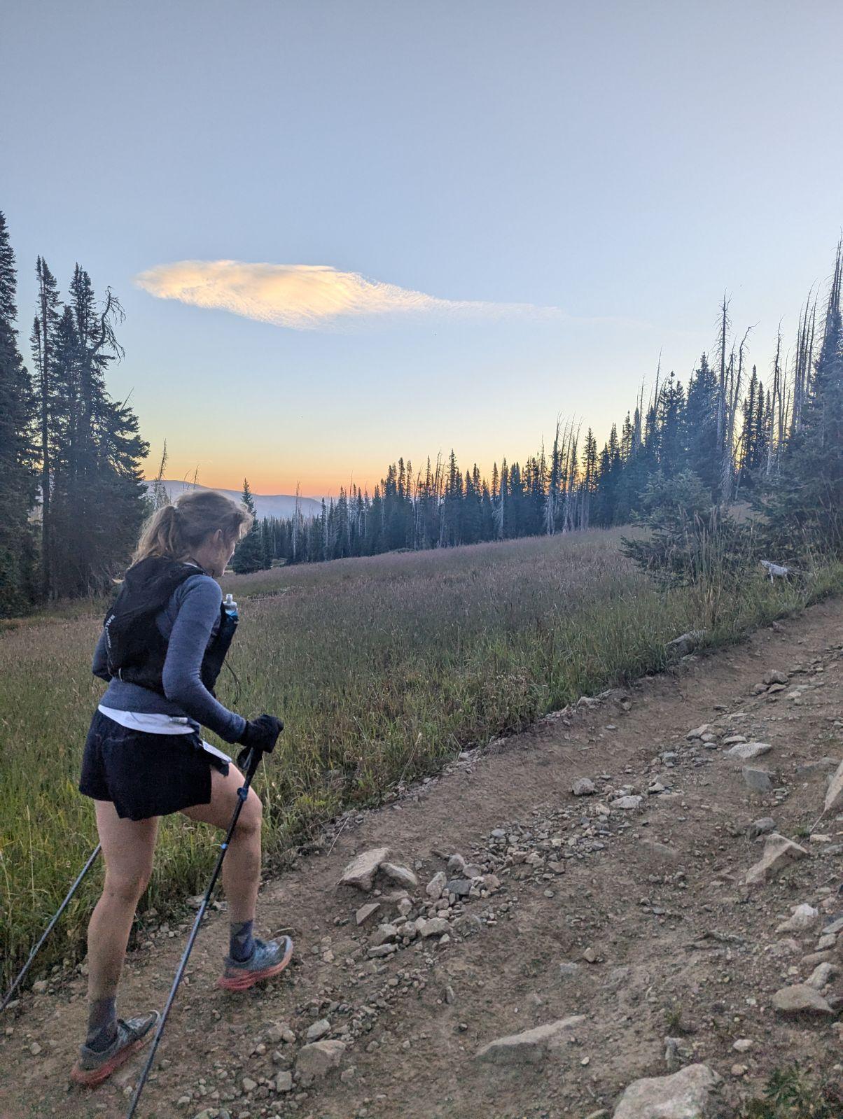 Sunset on the Run Rabbit Run 100 Mile course